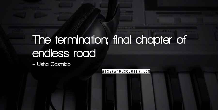 Usha Cosmico Quotes: The termination; final chapter of endless road.