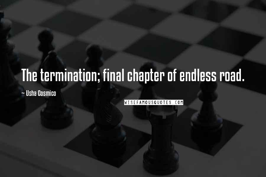 Usha Cosmico Quotes: The termination; final chapter of endless road.