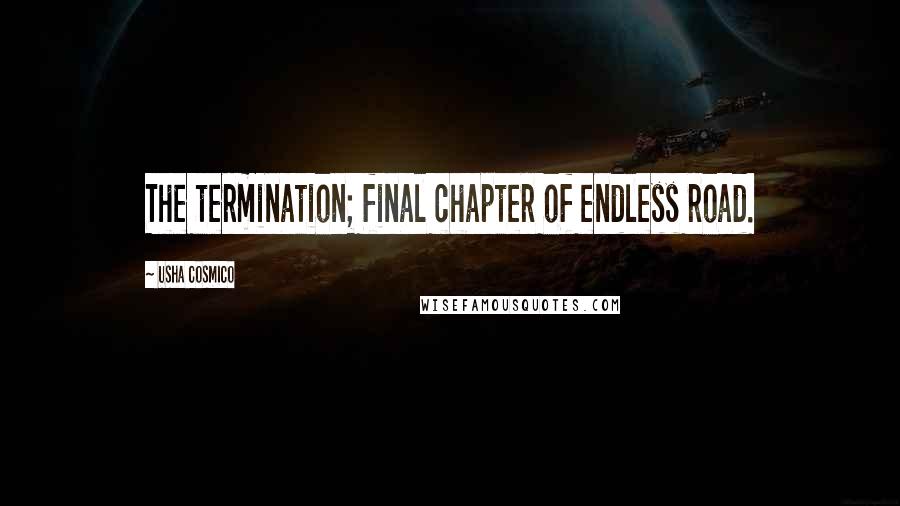 Usha Cosmico Quotes: The termination; final chapter of endless road.