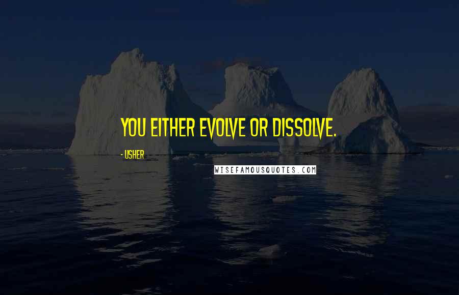 Usher Quotes: You either evolve or dissolve.