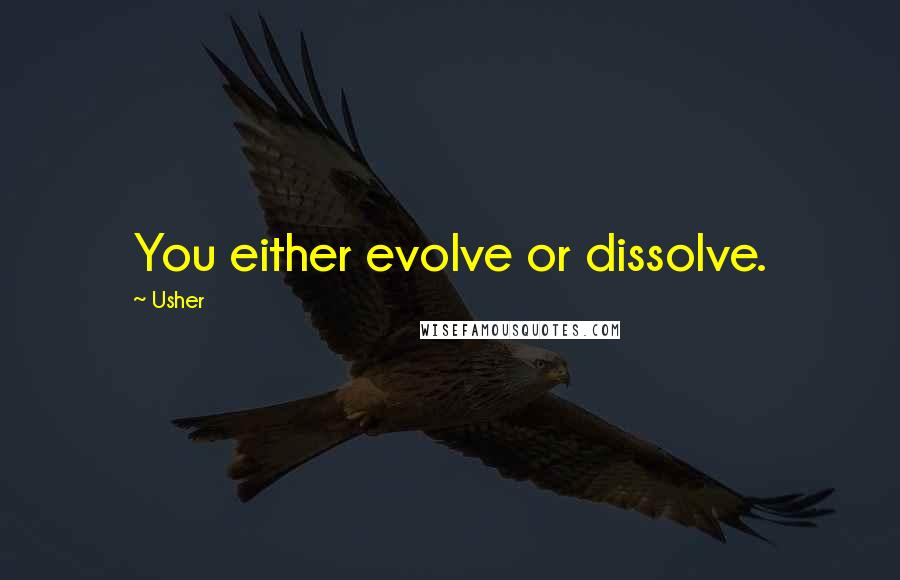 Usher Quotes: You either evolve or dissolve.