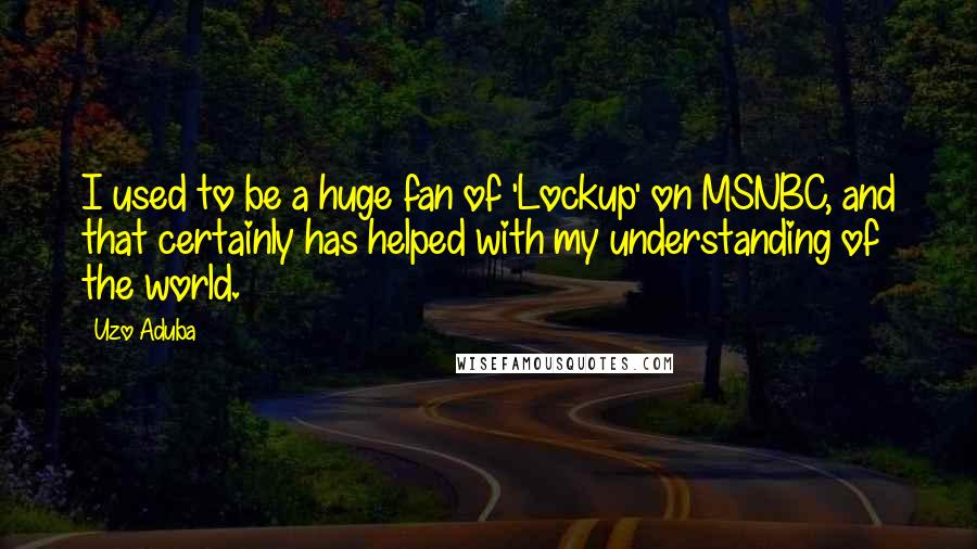 Uzo Aduba Quotes: I used to be a huge fan of 'Lockup' on MSNBC, and that certainly has helped with my understanding of the world.