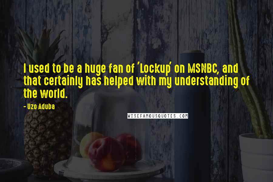 Uzo Aduba Quotes: I used to be a huge fan of 'Lockup' on MSNBC, and that certainly has helped with my understanding of the world.