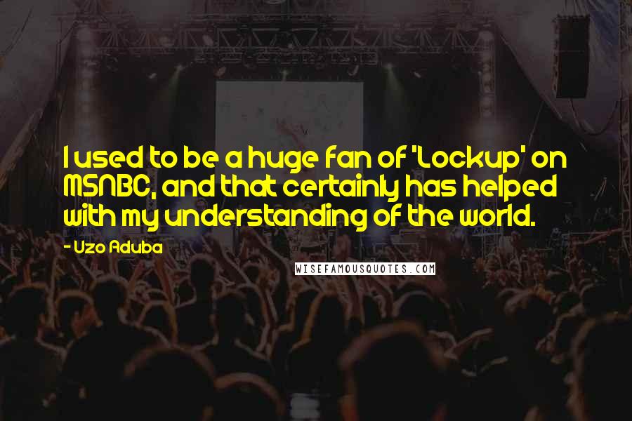 Uzo Aduba Quotes: I used to be a huge fan of 'Lockup' on MSNBC, and that certainly has helped with my understanding of the world.