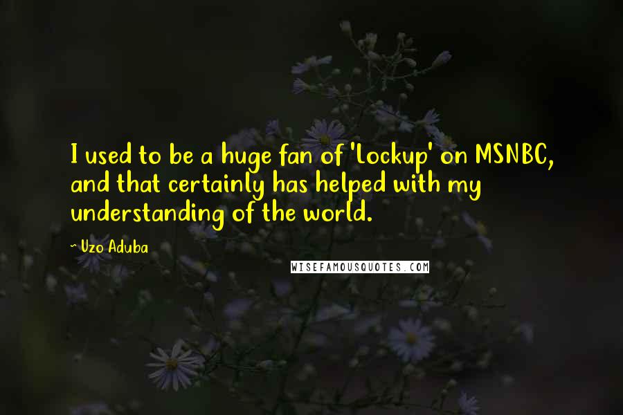 Uzo Aduba Quotes: I used to be a huge fan of 'Lockup' on MSNBC, and that certainly has helped with my understanding of the world.