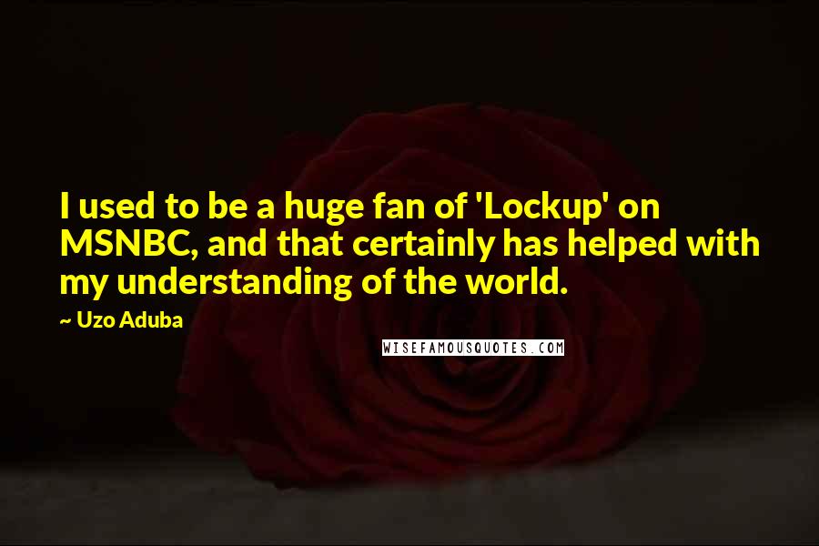 Uzo Aduba Quotes: I used to be a huge fan of 'Lockup' on MSNBC, and that certainly has helped with my understanding of the world.