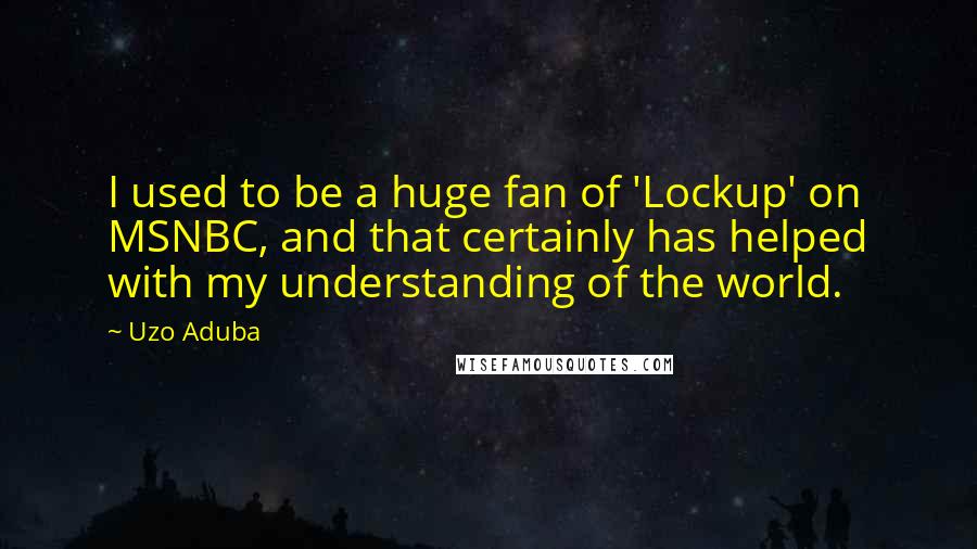 Uzo Aduba Quotes: I used to be a huge fan of 'Lockup' on MSNBC, and that certainly has helped with my understanding of the world.