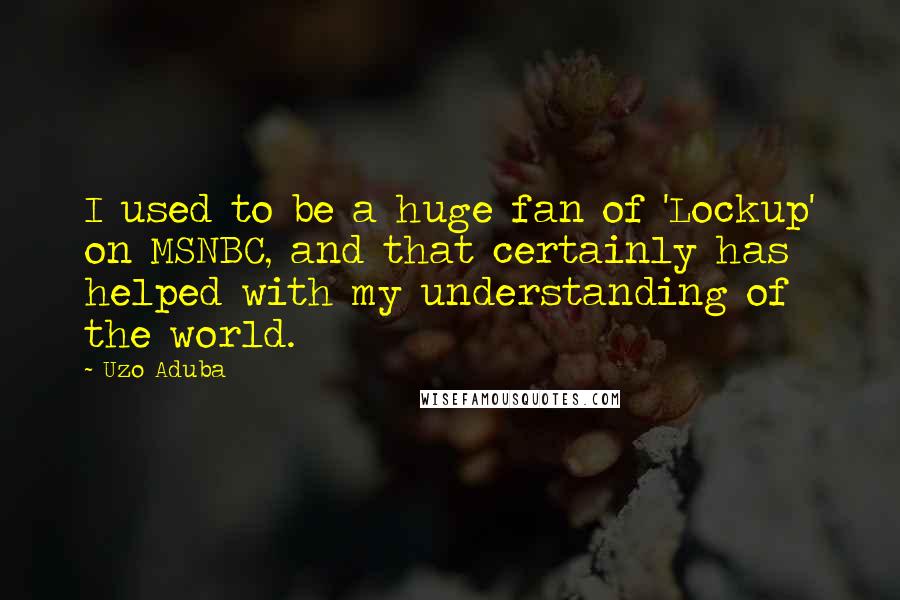 Uzo Aduba Quotes: I used to be a huge fan of 'Lockup' on MSNBC, and that certainly has helped with my understanding of the world.