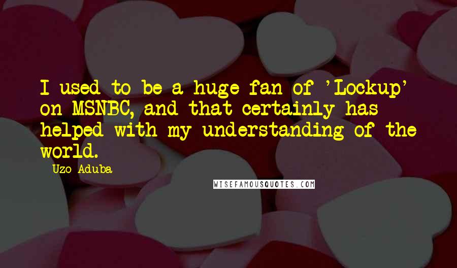 Uzo Aduba Quotes: I used to be a huge fan of 'Lockup' on MSNBC, and that certainly has helped with my understanding of the world.