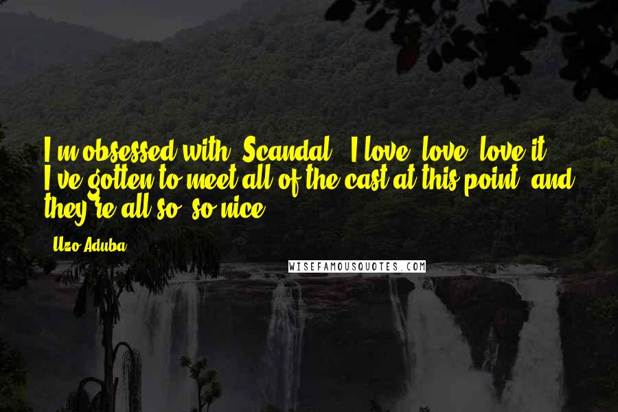 Uzo Aduba Quotes: I'm obsessed with 'Scandal.' I love, love, love it. I've gotten to meet all of the cast at this point, and they're all so, so nice.