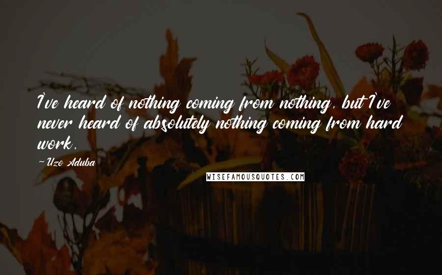 Uzo Aduba Quotes: I've heard of nothing coming from nothing, but I've never heard of absolutely nothing coming from hard work.