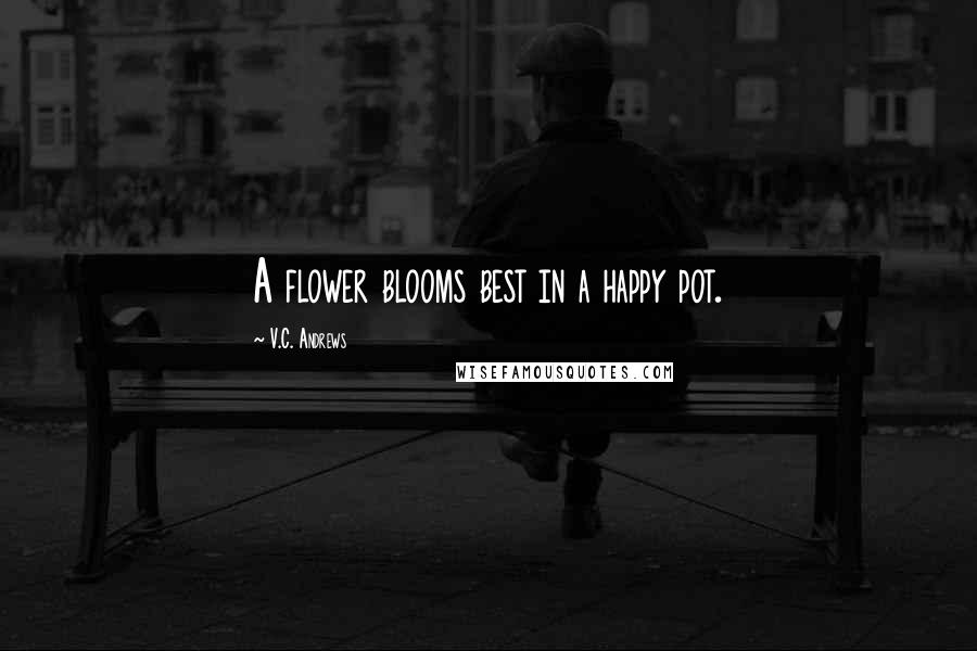 V.C. Andrews Quotes: A flower blooms best in a happy pot.