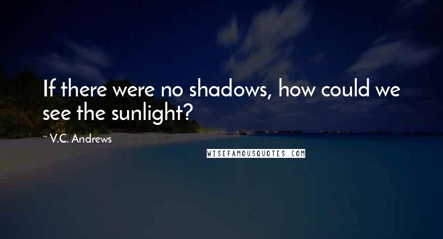 V.C. Andrews Quotes: If there were no shadows, how could we see the sunlight?