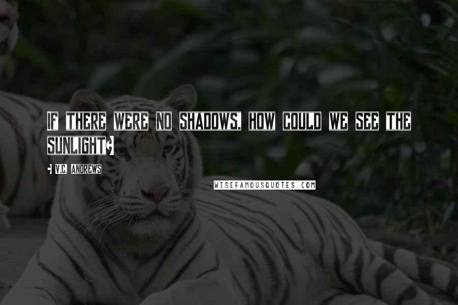 V.C. Andrews Quotes: If there were no shadows, how could we see the sunlight?