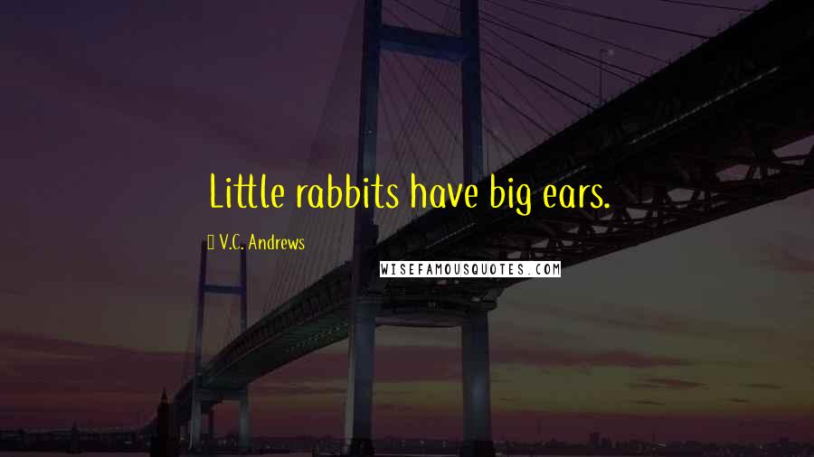 V.C. Andrews Quotes: Little rabbits have big ears.