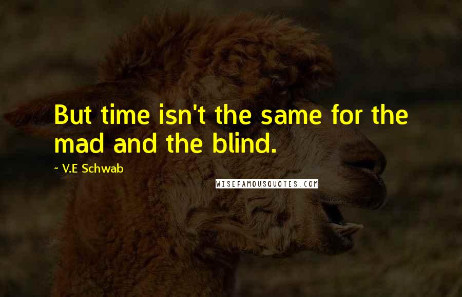 V.E Schwab Quotes: But time isn't the same for the mad and the blind.