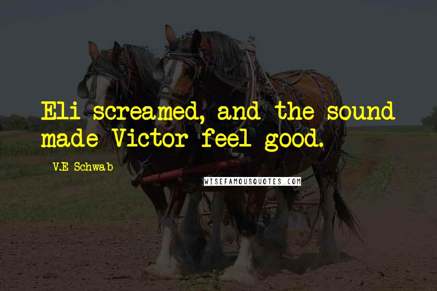 V.E Schwab Quotes: Eli screamed, and the sound made Victor feel good.