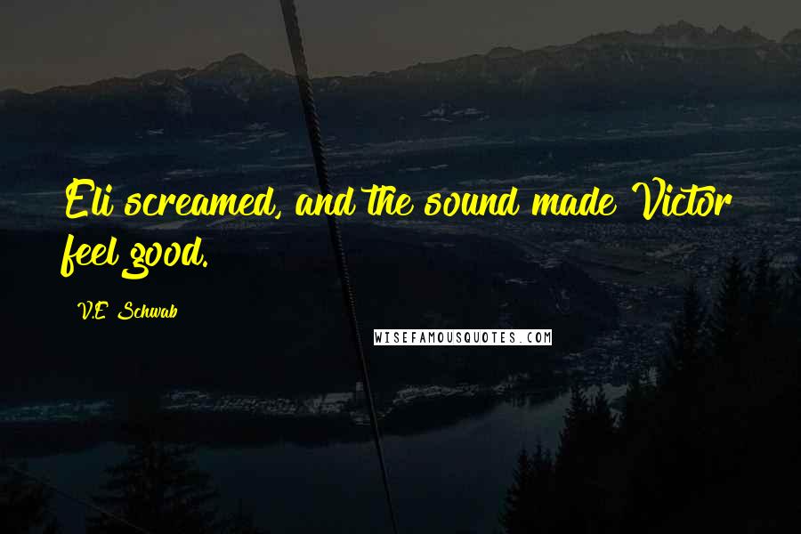 V.E Schwab Quotes: Eli screamed, and the sound made Victor feel good.