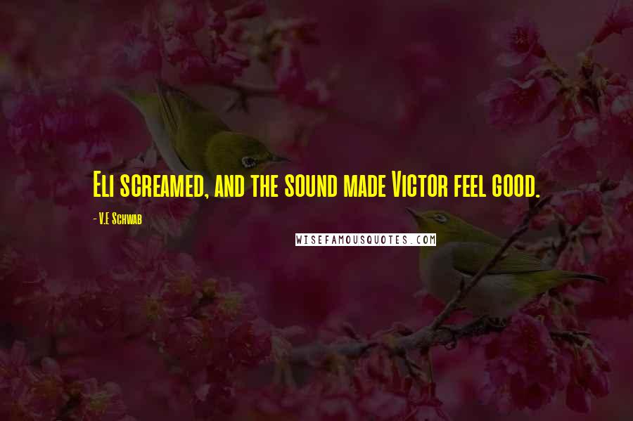 V.E Schwab Quotes: Eli screamed, and the sound made Victor feel good.