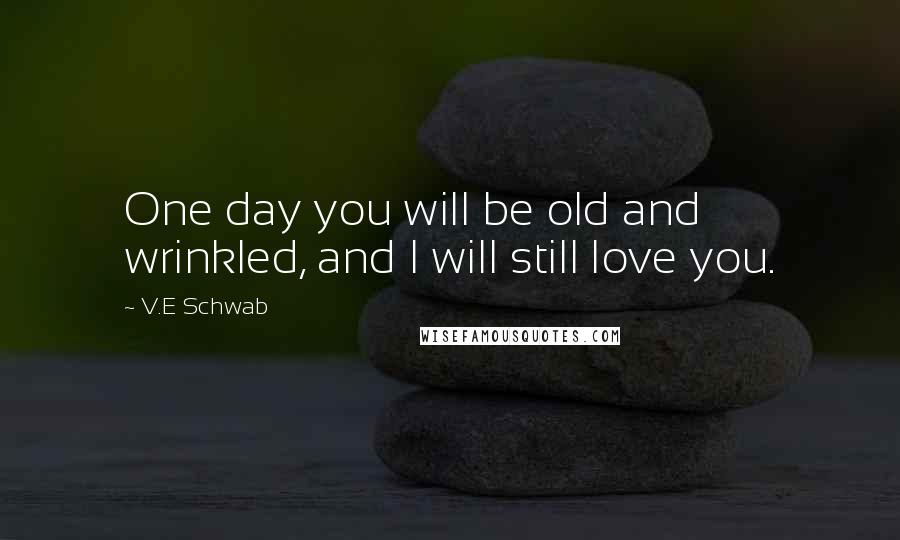 V.E Schwab Quotes: One day you will be old and wrinkled, and I will still love you.