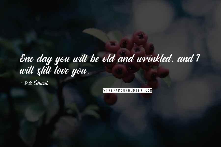 V.E Schwab Quotes: One day you will be old and wrinkled, and I will still love you.