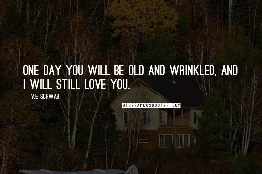 V.E Schwab Quotes: One day you will be old and wrinkled, and I will still love you.