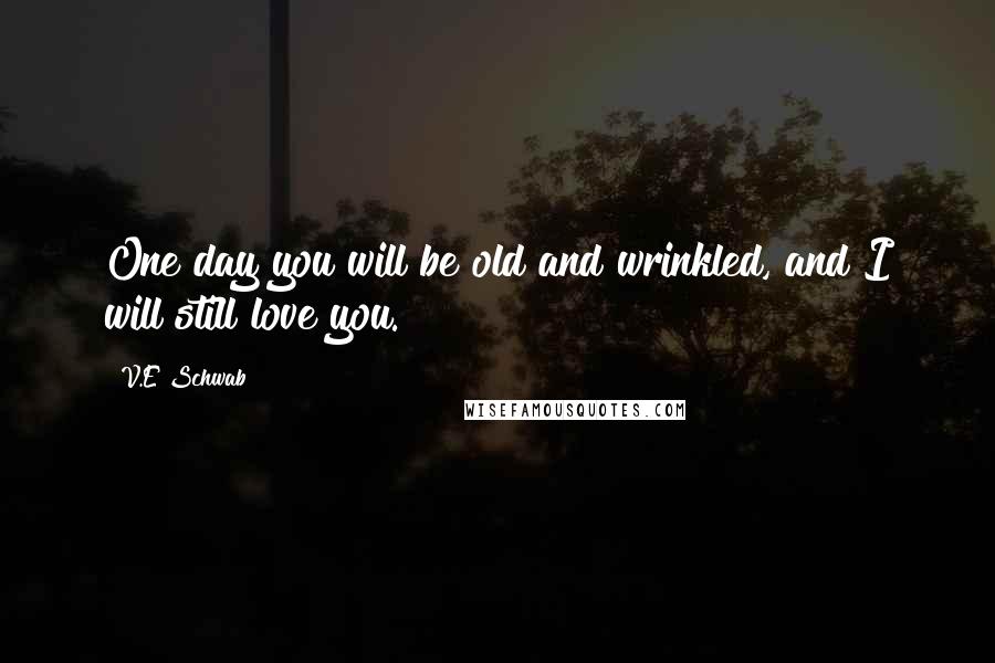 V.E Schwab Quotes: One day you will be old and wrinkled, and I will still love you.