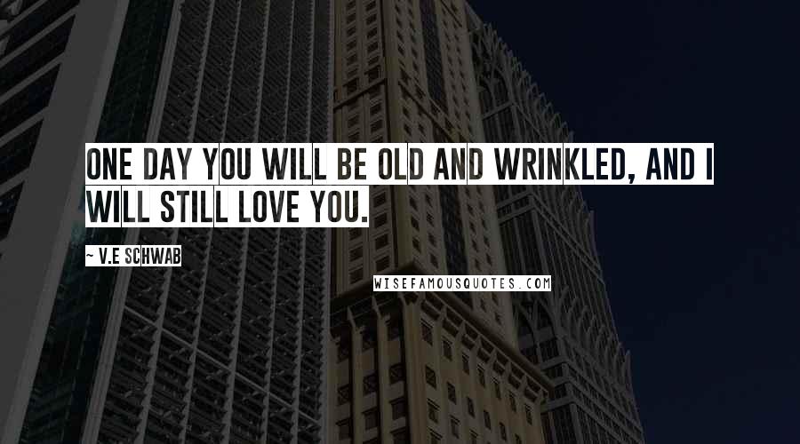 V.E Schwab Quotes: One day you will be old and wrinkled, and I will still love you.