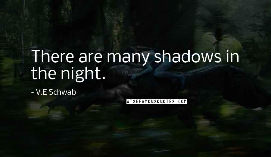 V.E Schwab Quotes: There are many shadows in the night.