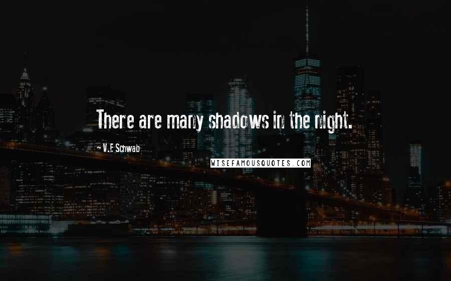 V.E Schwab Quotes: There are many shadows in the night.