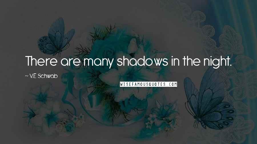 V.E Schwab Quotes: There are many shadows in the night.