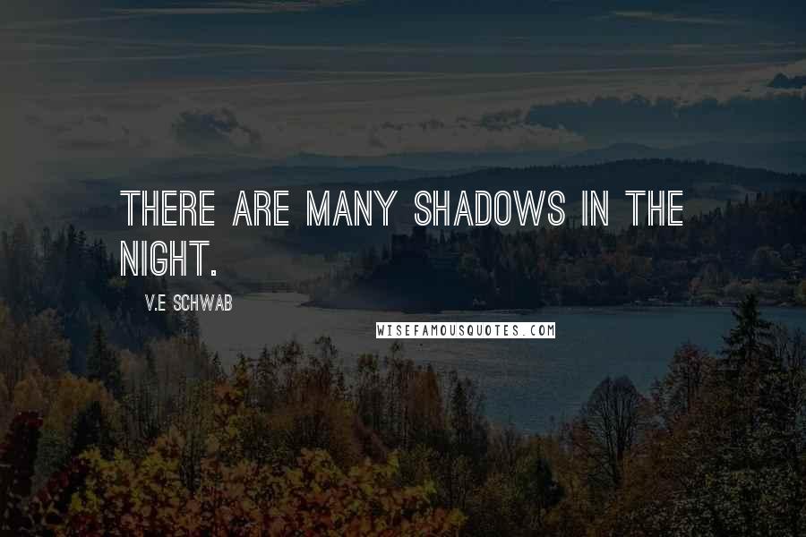 V.E Schwab Quotes: There are many shadows in the night.