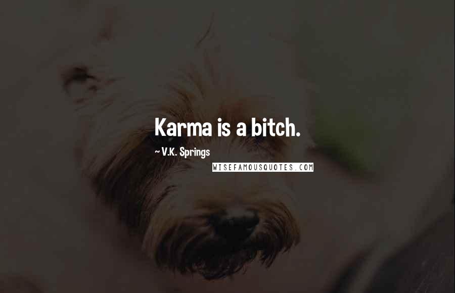 V.K. Springs Quotes: Karma is a bitch.