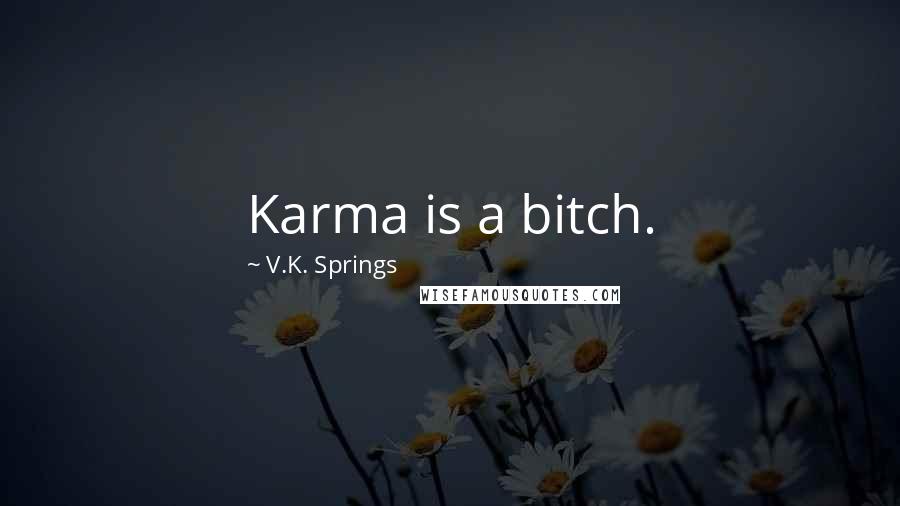 V.K. Springs Quotes: Karma is a bitch.