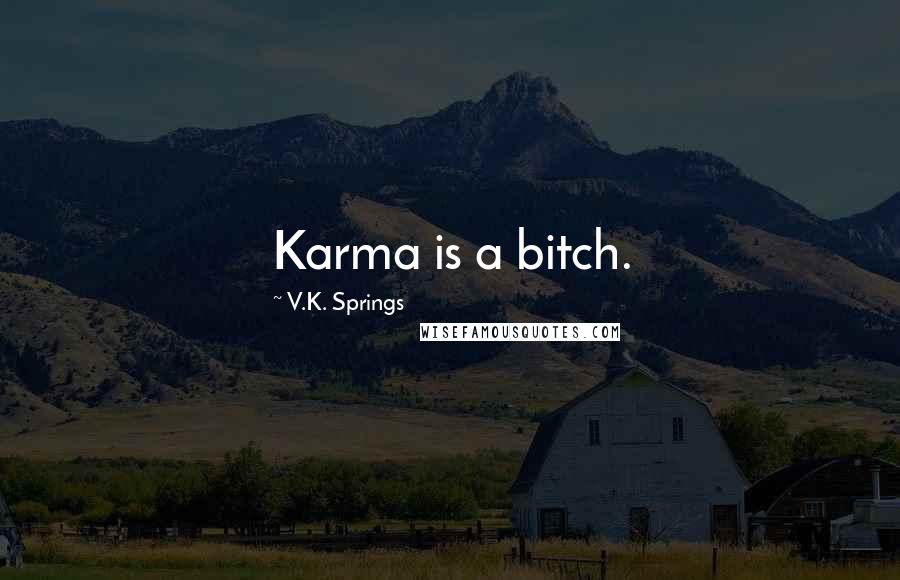 V.K. Springs Quotes: Karma is a bitch.