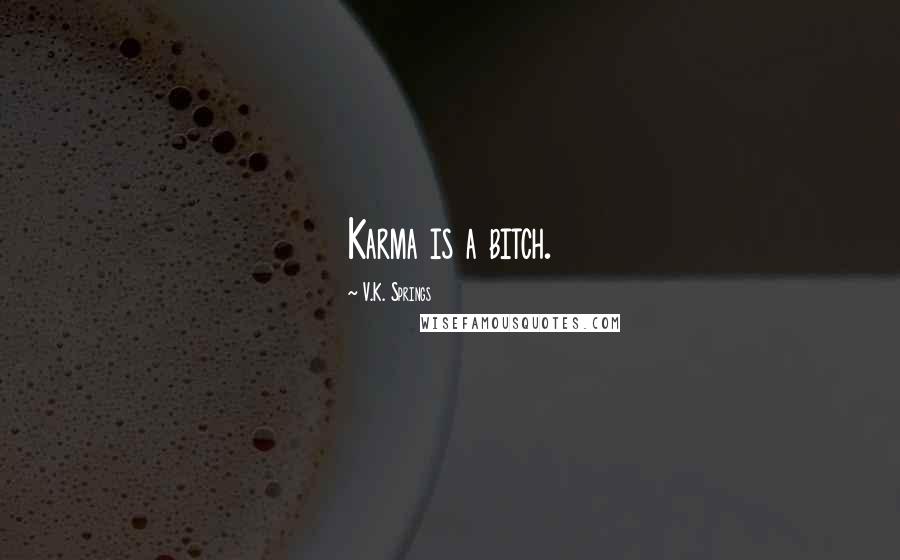 V.K. Springs Quotes: Karma is a bitch.