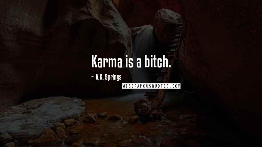 V.K. Springs Quotes: Karma is a bitch.