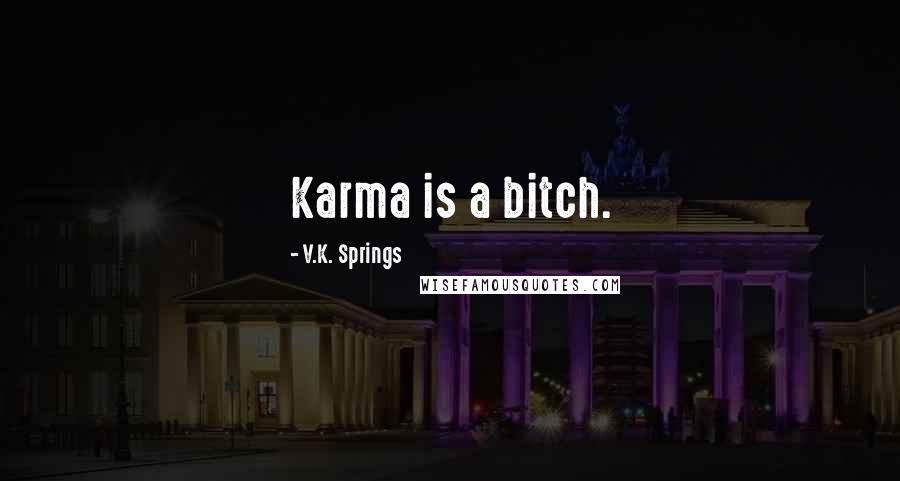 V.K. Springs Quotes: Karma is a bitch.