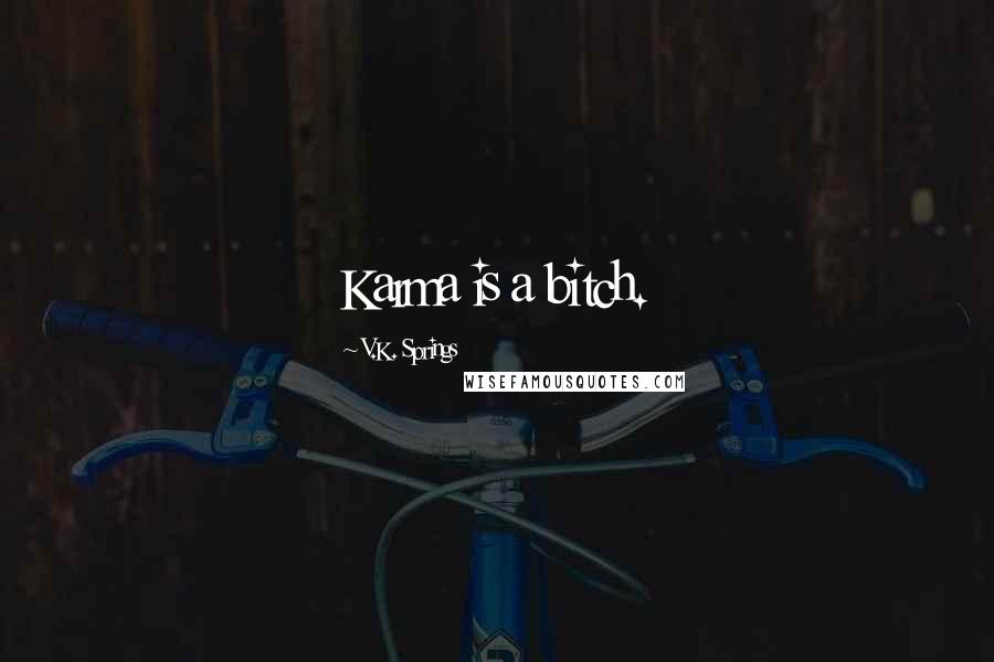 V.K. Springs Quotes: Karma is a bitch.