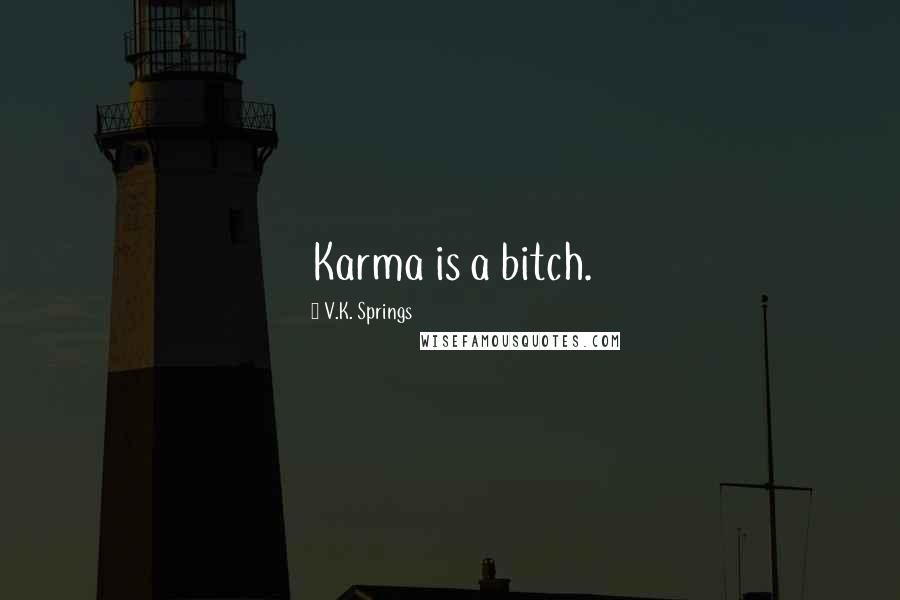 V.K. Springs Quotes: Karma is a bitch.