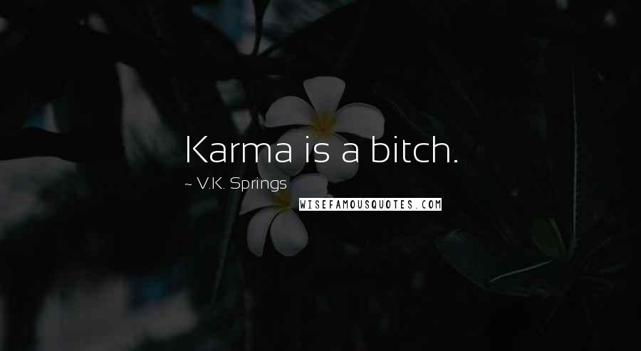 V.K. Springs Quotes: Karma is a bitch.