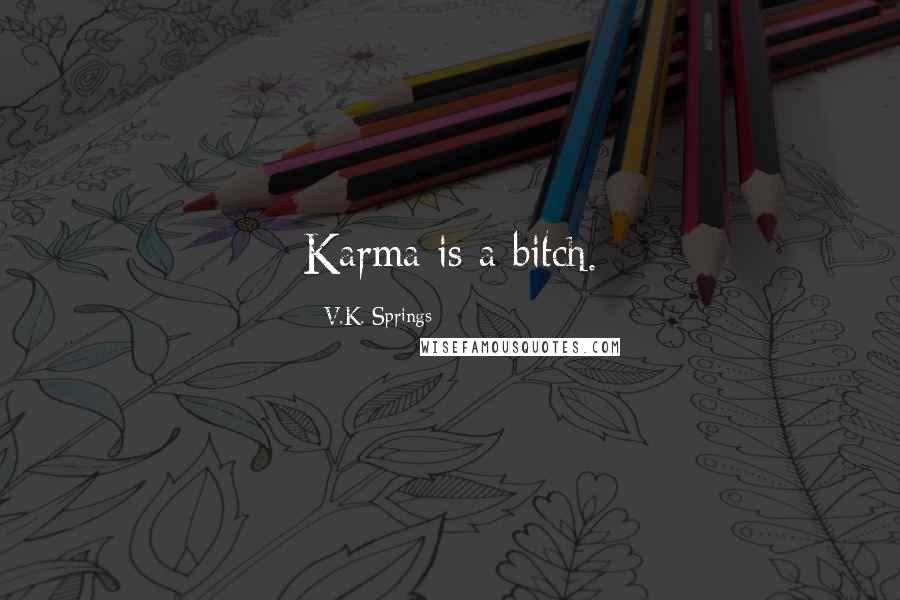 V.K. Springs Quotes: Karma is a bitch.