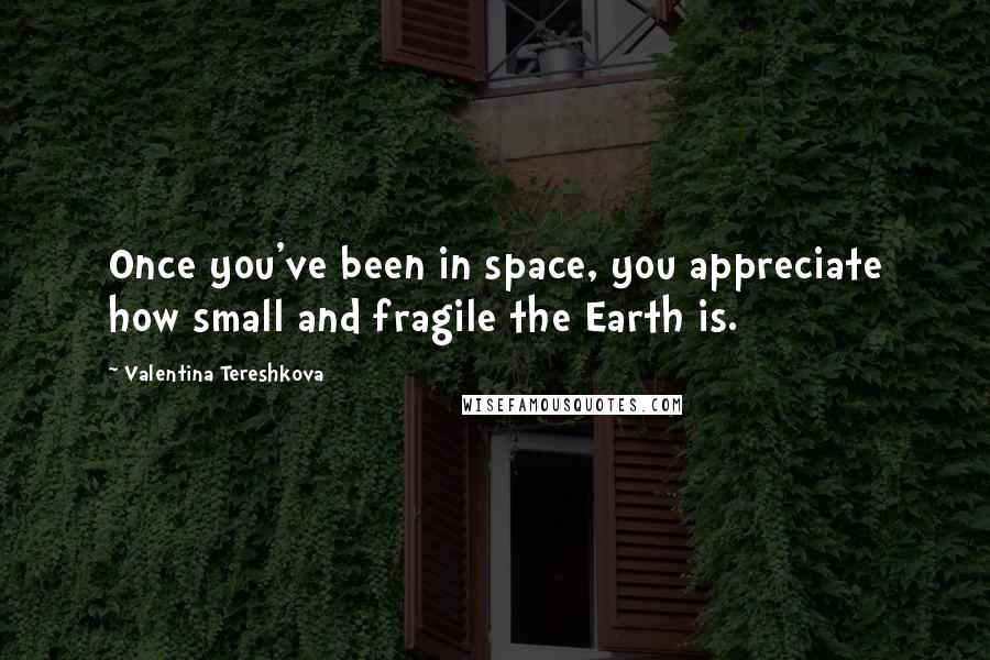 Valentina Tereshkova Quotes: Once you've been in space, you appreciate how small and fragile the Earth is.