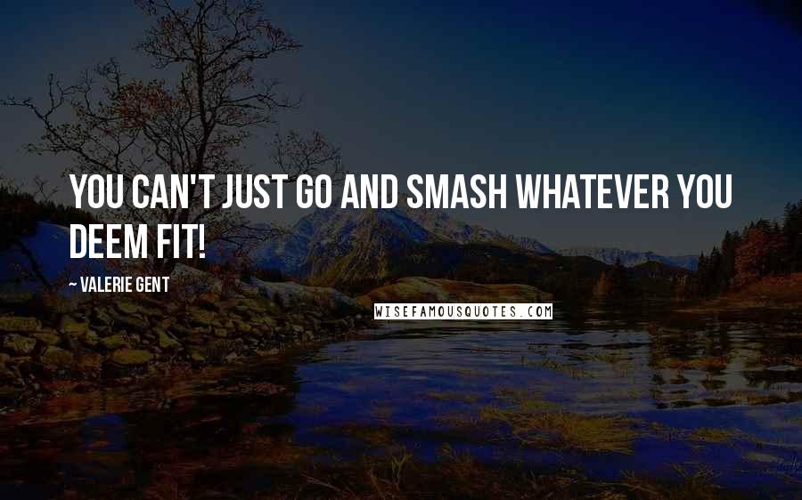 Valerie Gent Quotes: You can't just go and smash whatever you deem fit!