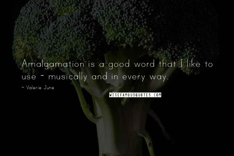 Valerie June Quotes: Amalgamation is a good word that I like to use - musically and in every way.