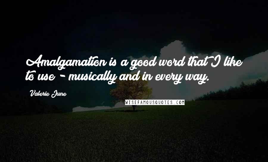 Valerie June Quotes: Amalgamation is a good word that I like to use - musically and in every way.