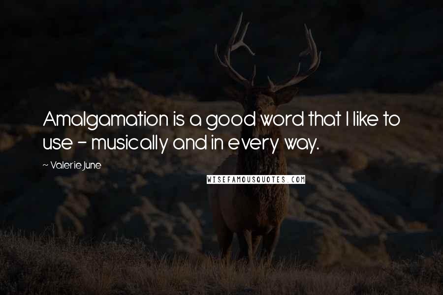 Valerie June Quotes: Amalgamation is a good word that I like to use - musically and in every way.