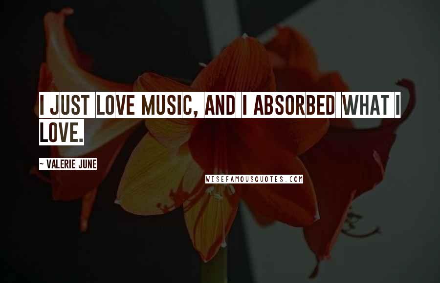 Valerie June Quotes: I just love music, and I absorbed what I love.