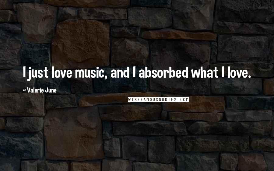 Valerie June Quotes: I just love music, and I absorbed what I love.
