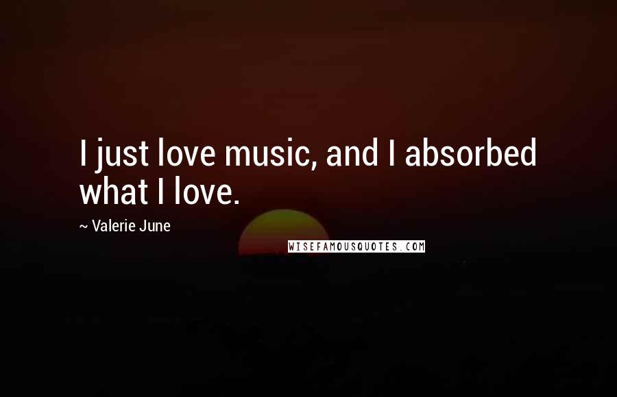 Valerie June Quotes: I just love music, and I absorbed what I love.